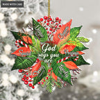 Floral Wreath Christmas God Says You Are Ornament