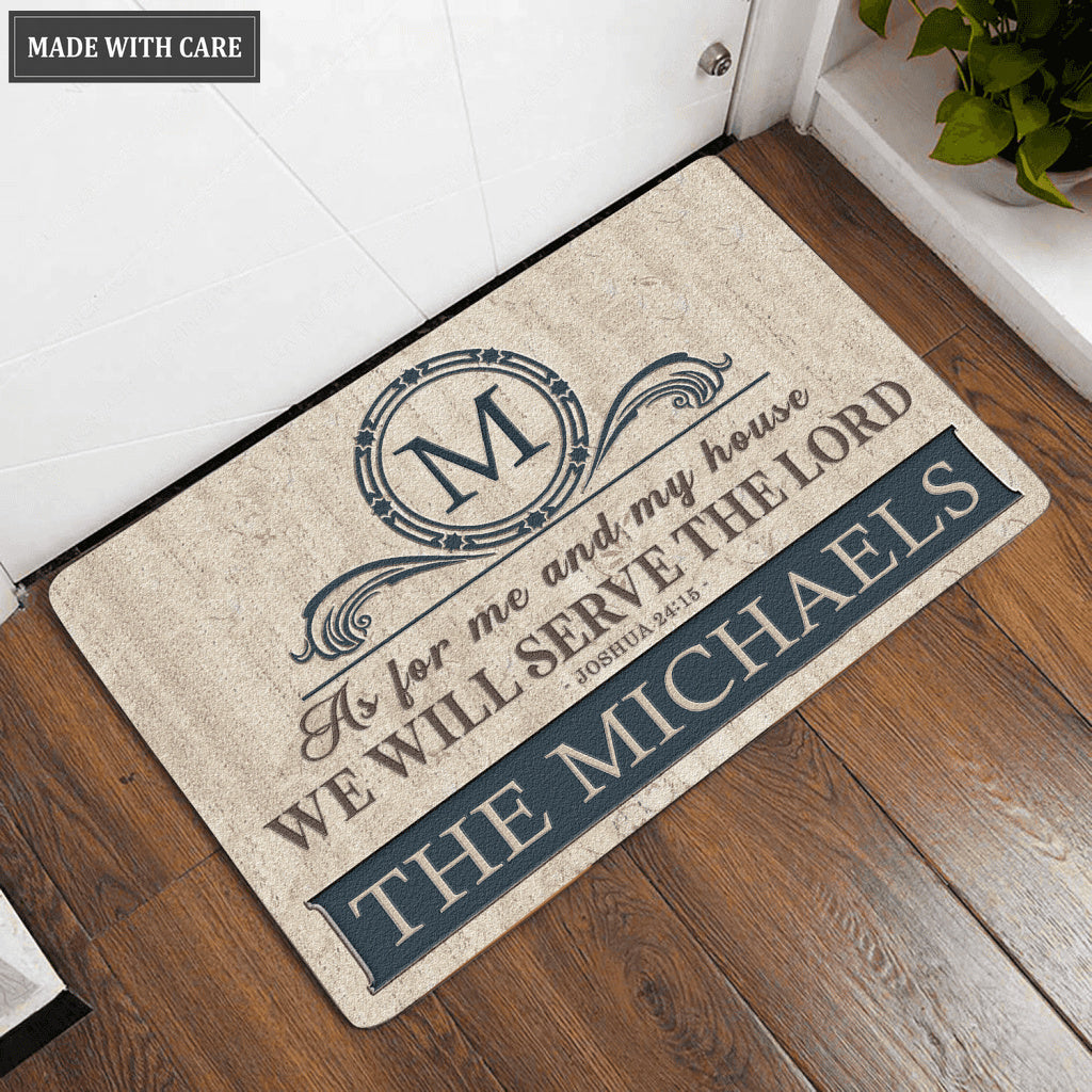 Printfamily L80 Floral Monogram Collection As For My House Personalized Doormat