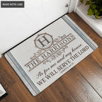 Printfamily L81 Vintage Monogram Collection As For My House Personalized Doormat