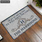 Printfamily L84 Vintage Monogram Collection As For My House Personalized Doormat