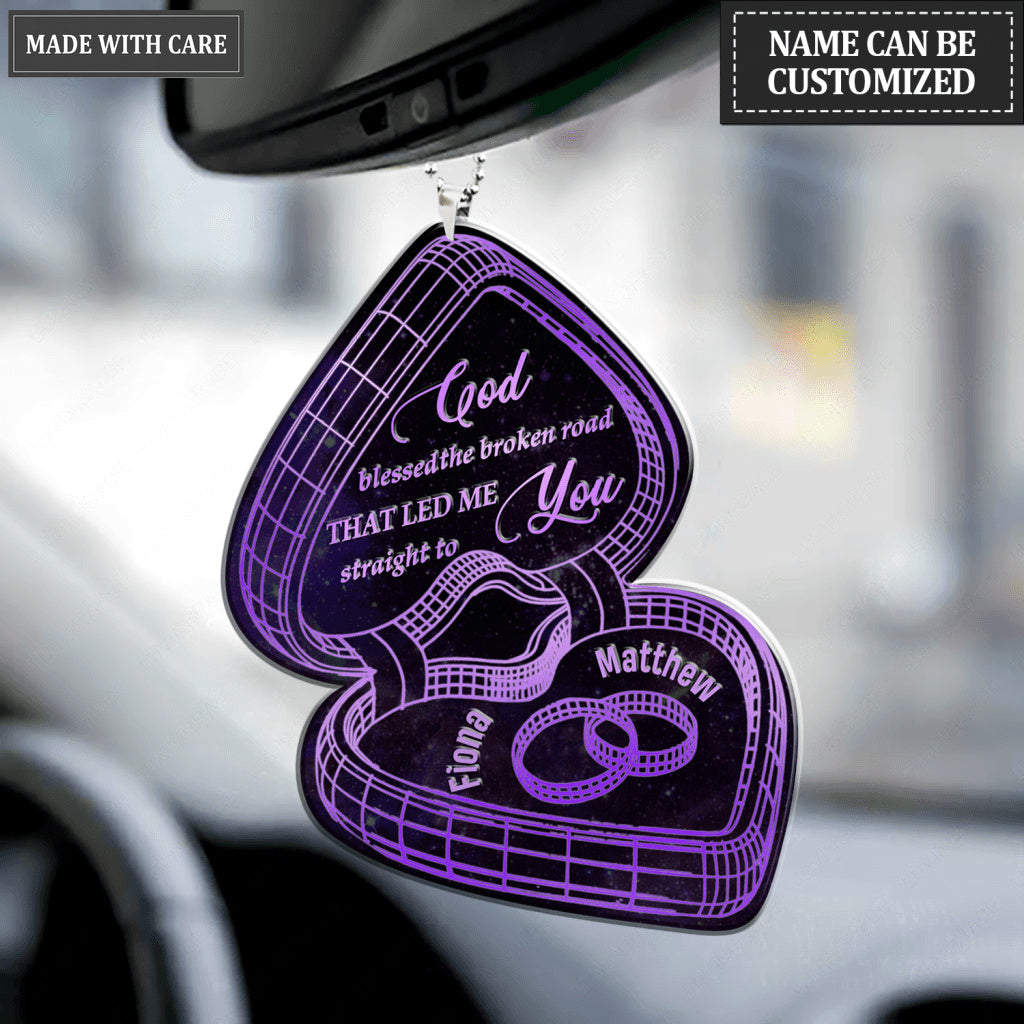 Couple Rings Box God Blessed Personalized Ornament