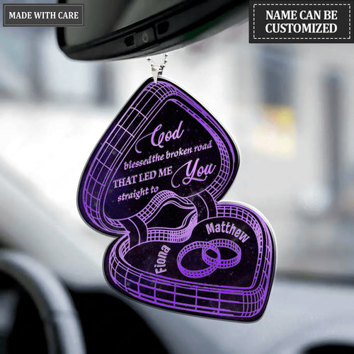 Couple Rings Box God Blessed Personalized Ornament