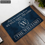 Printfamily L86 Vintage Monogram Collection As For My House Personalized Doormat