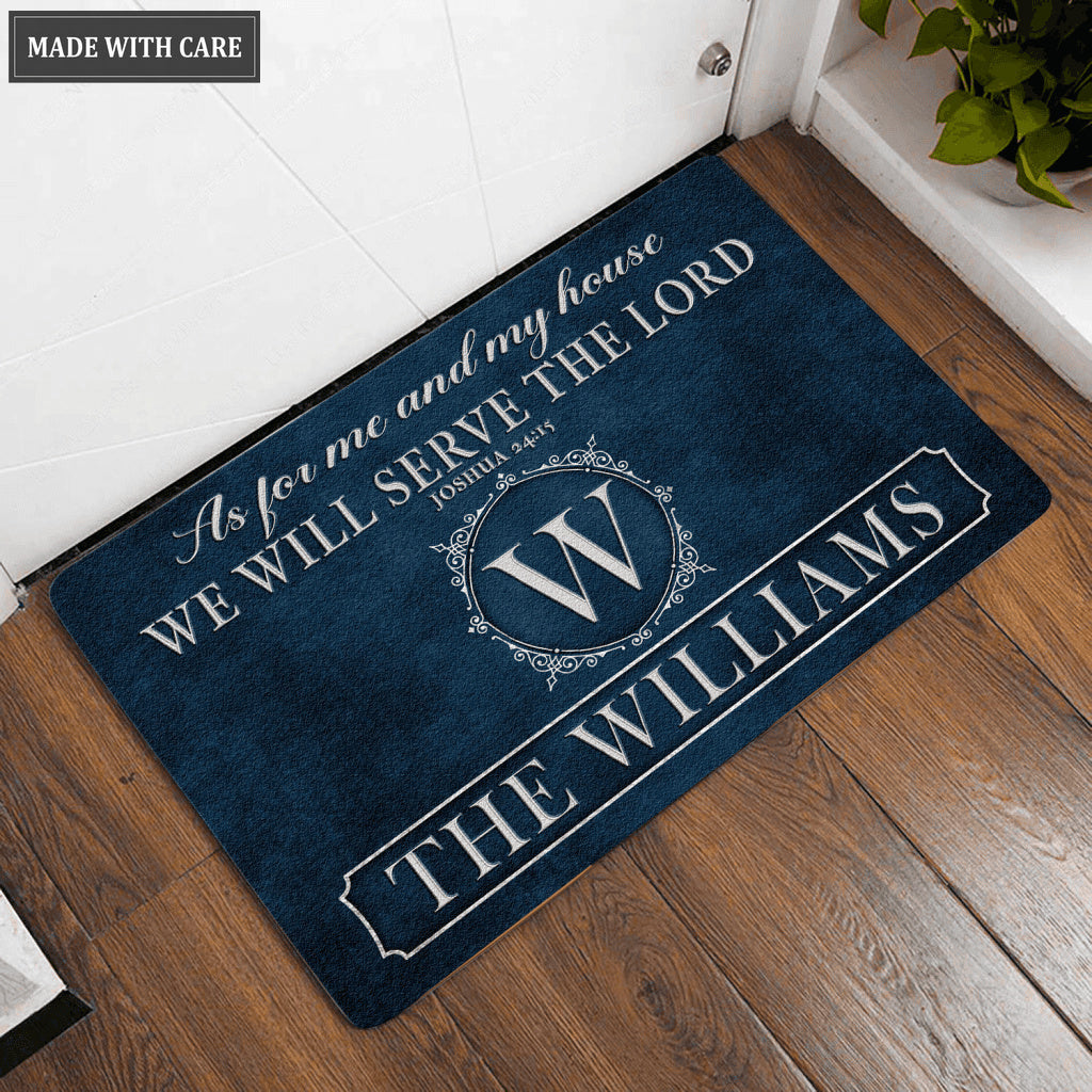Printfamily L86 Vintage Monogram Collection As For My House Personalized Doormat