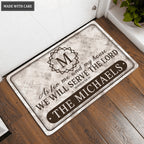 Printfamily L91 Vintage Monogram Collection As For My House Personalized Doormat