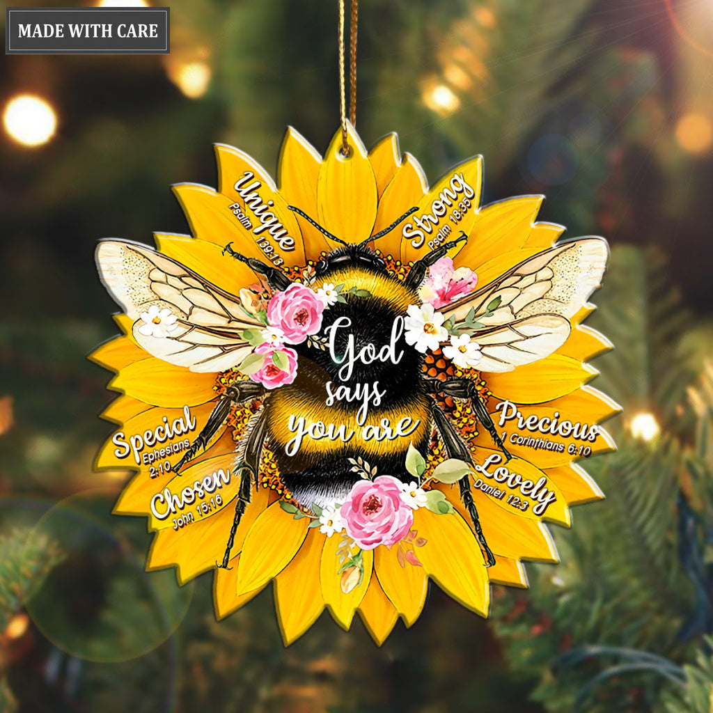 Floral Bee God Says You Are Ornament