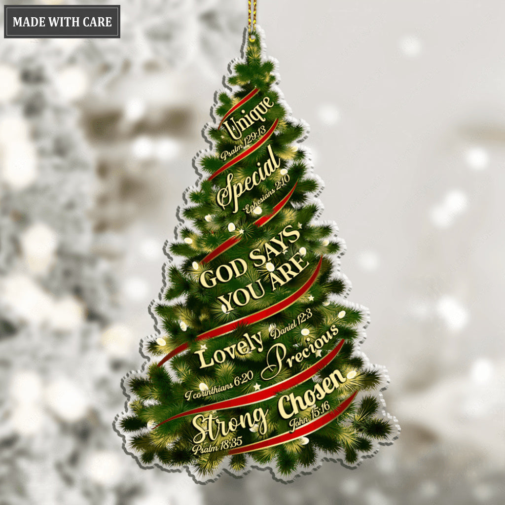 Holiday Christmas Tree God Says You Are Ornament