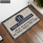 Printfamily L95 Vintage Monogram Collection As For My House Personalized Doormat