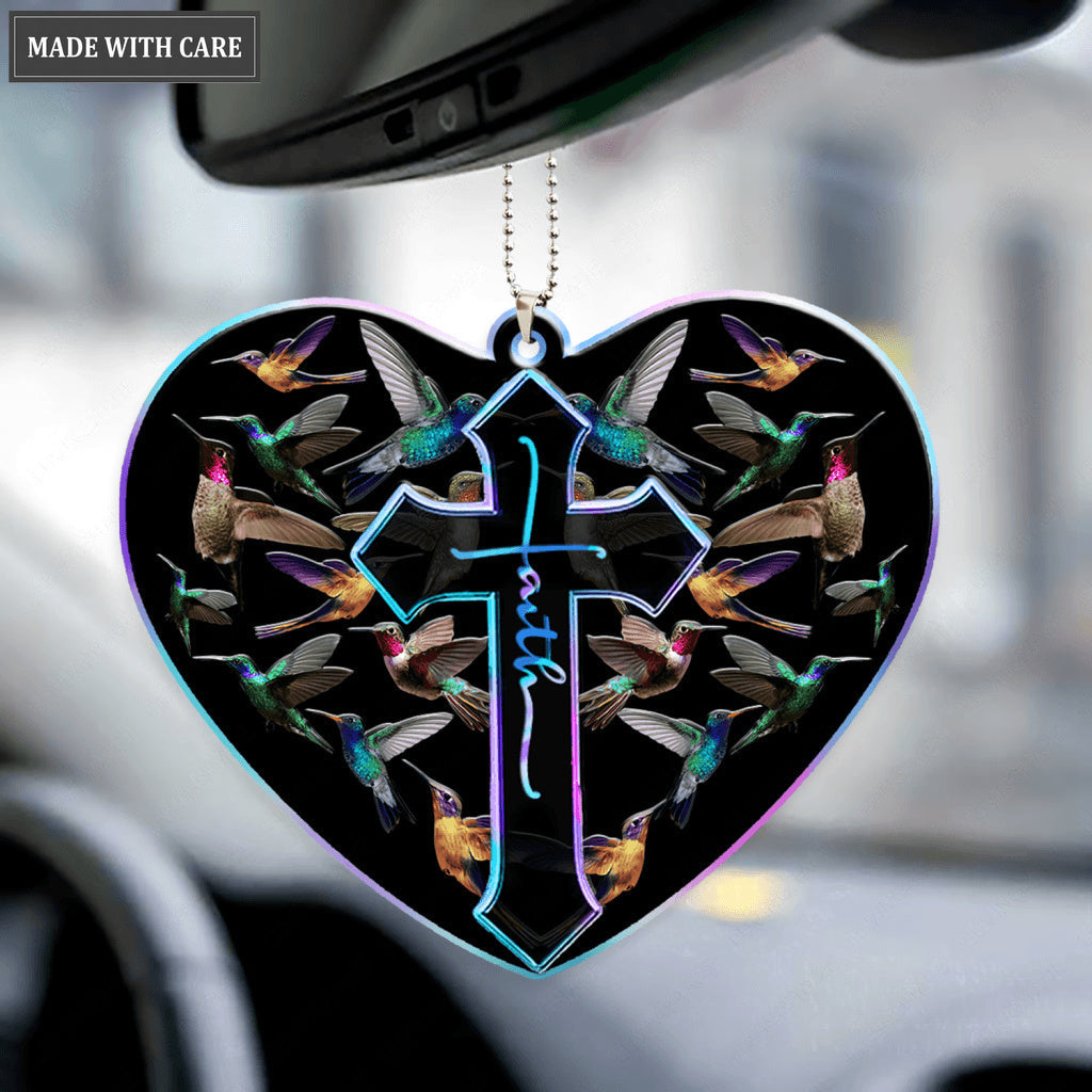 Hummingbird Heart Faith Ornament