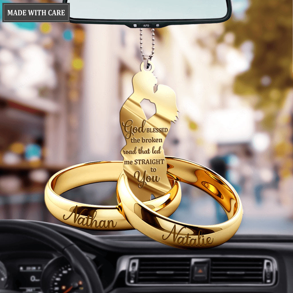 Anniversary Gift Couple Rings Personalized Ornament