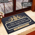 Royal Deers Serve The Lord Personalized Doormat