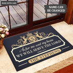Royal Deers Serve The Lord Personalized Doormat