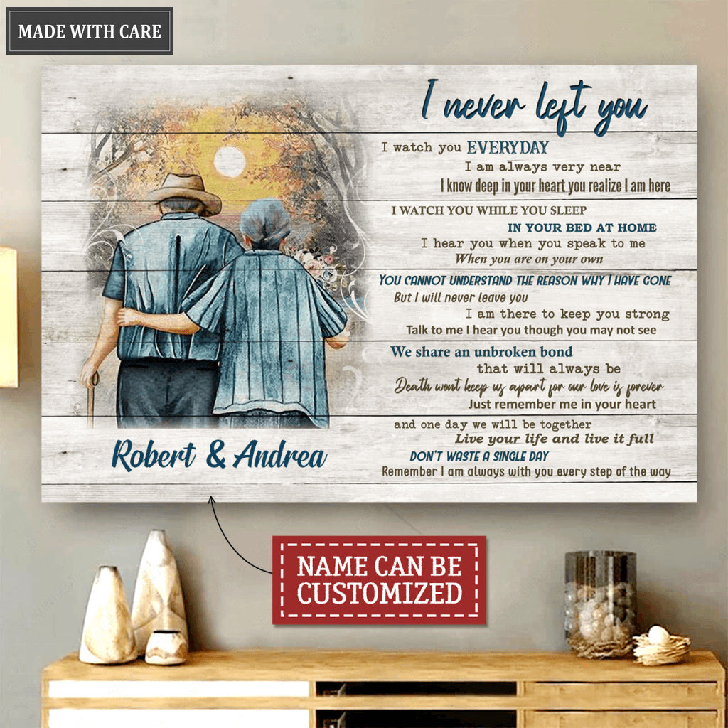 Personalized You And Me Never Leave Each Other Wall Art