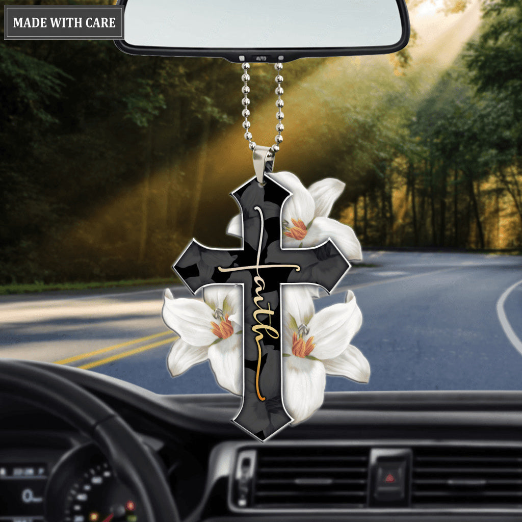 Lily Faith Cross Ornament