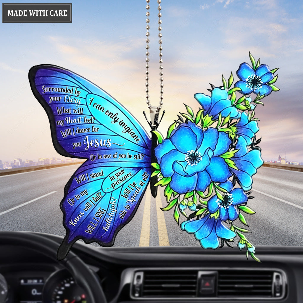 Blue Butterfly Surrounded By The Glory Ornament