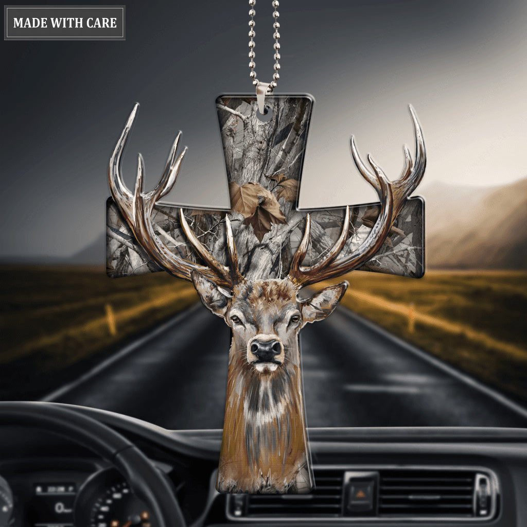Deer Cross Ornament