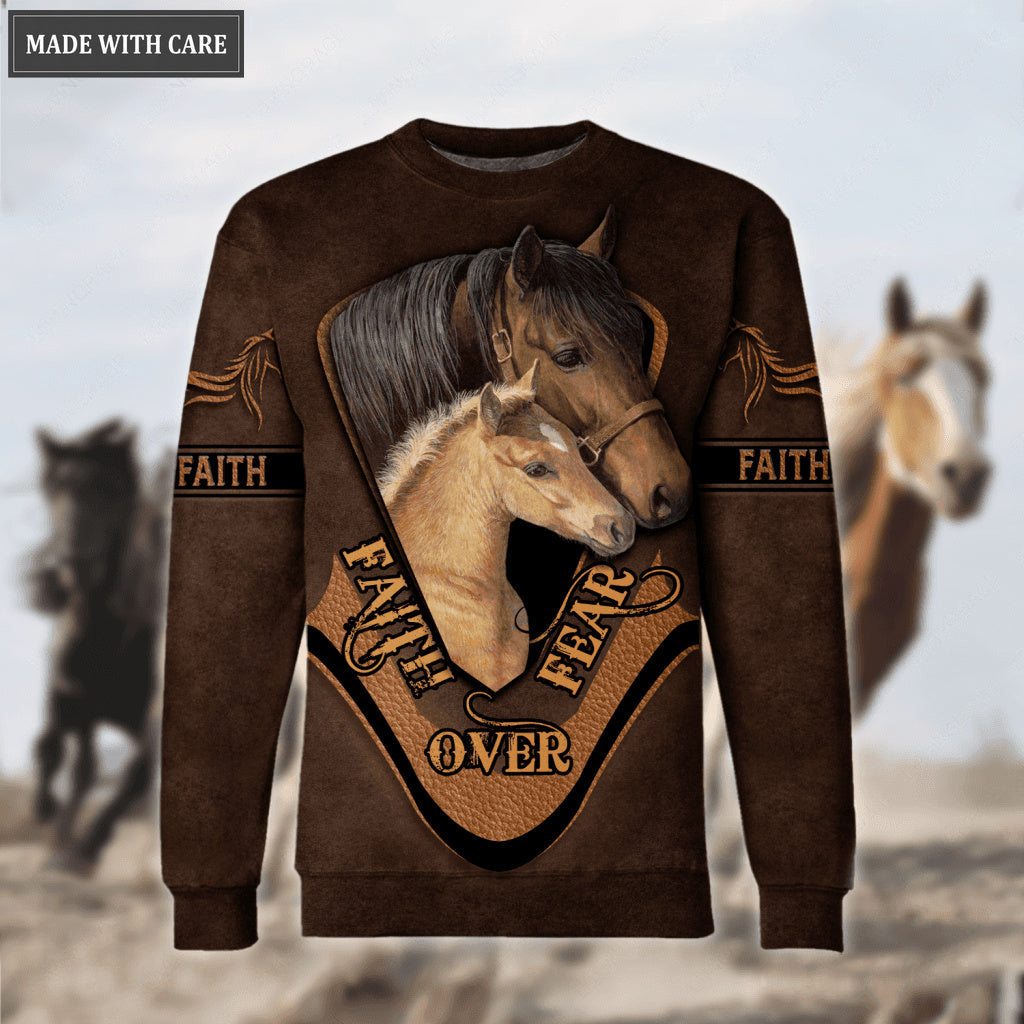 Faith Over Fear Horse Zipper Hoodie