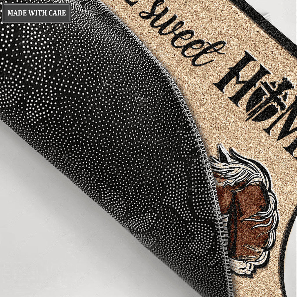 Horse Couple Home Sweet Home Personalized Doormat