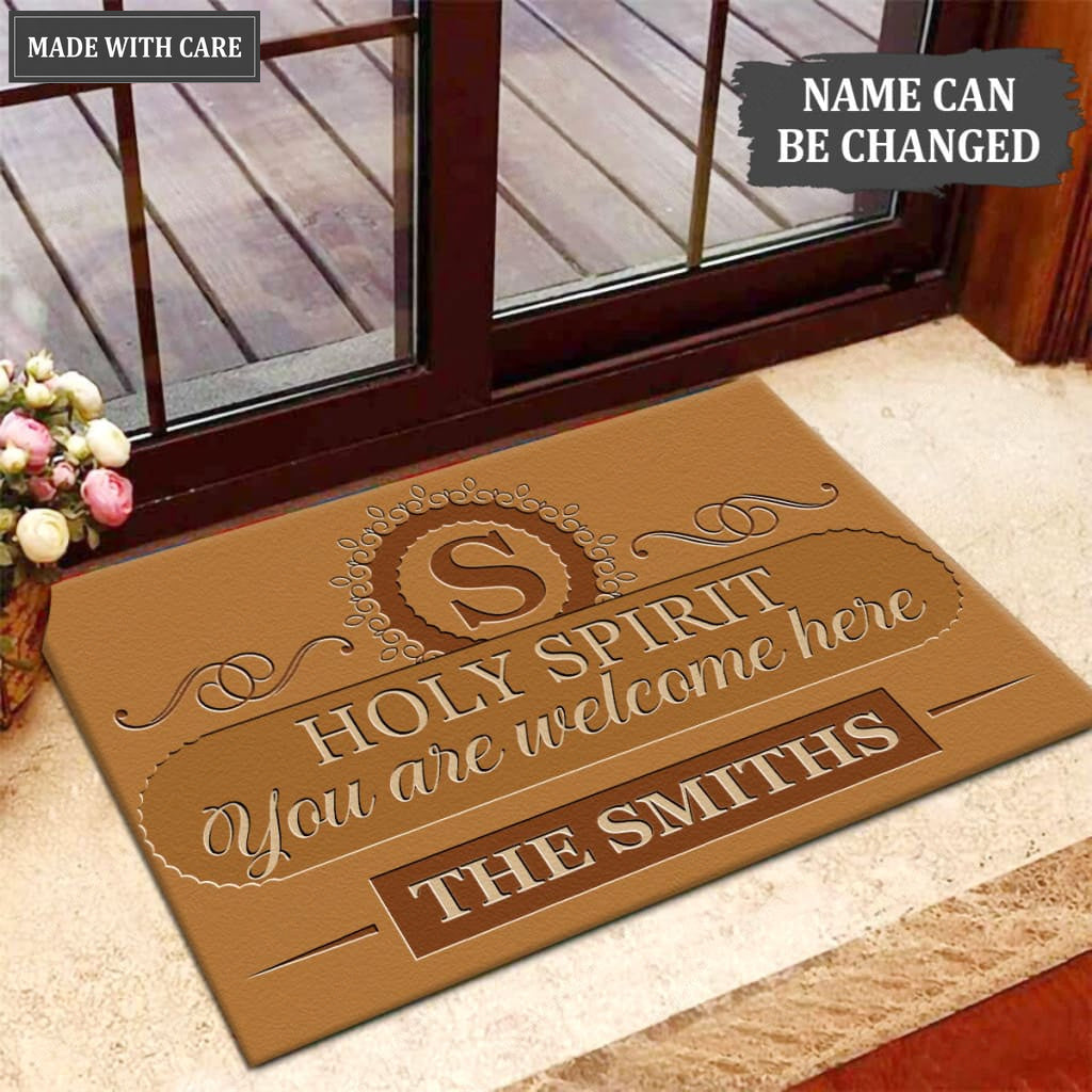 Luvingrace M55 Luxury Monogram Collection Holy Spirit Personalized Doormat