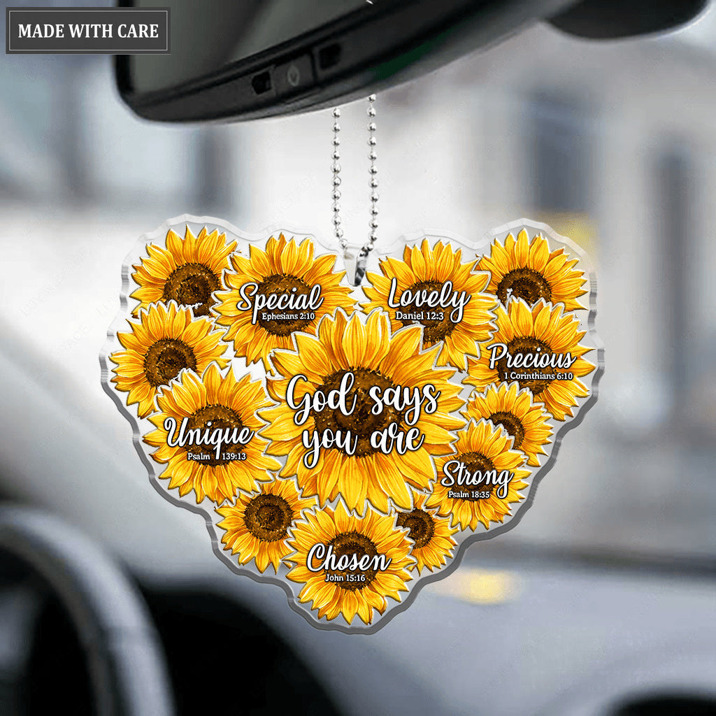 Sunflower Heart God Says You Are Ornament