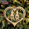 Cowboy And Cowgirl Holding Hands God Blessed Personalized Wood Engraved Ornaments