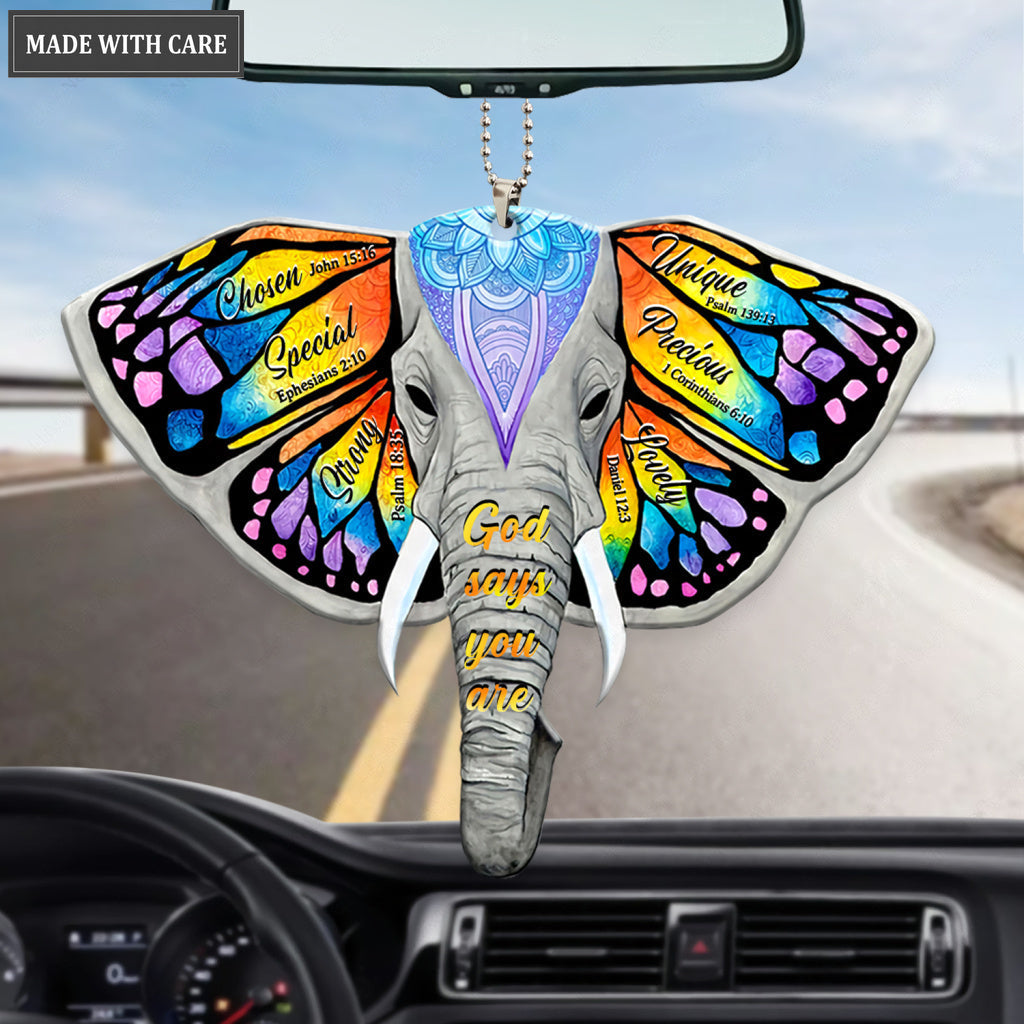 Elephant Butterfly God Says You Are Ornament
