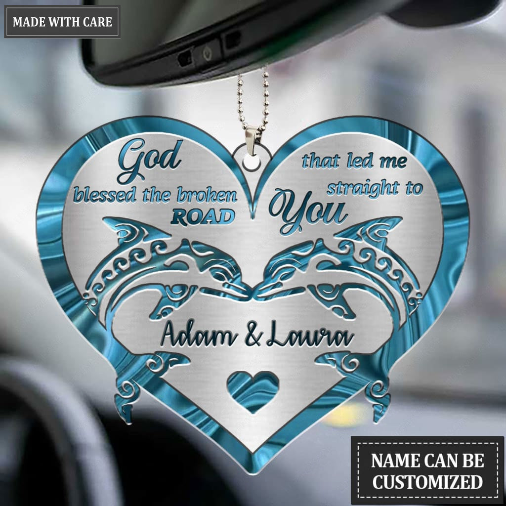 Luvingrace M30 Dolphin Couple God Blessed Personalized Ornament