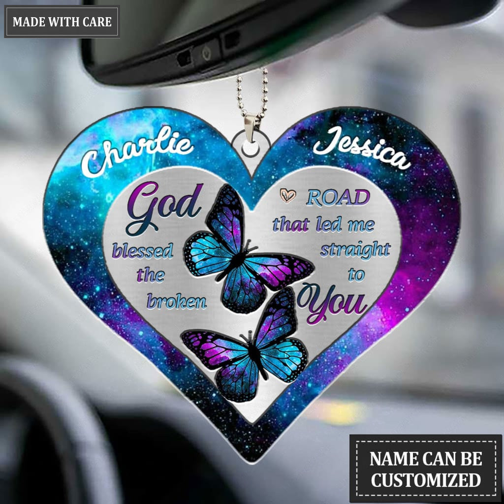 Luvingrace M31 Butterfly Couple God Blessed Personalized Ornament