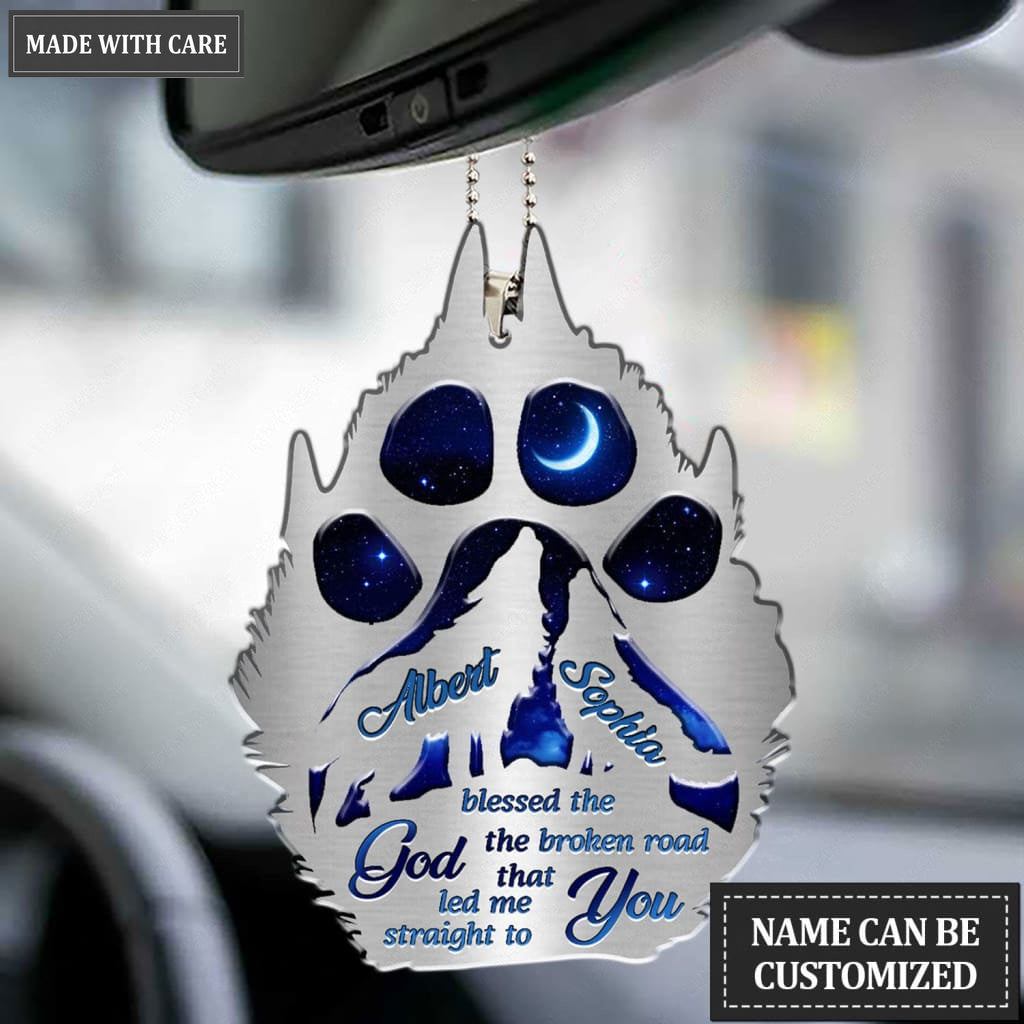 Printfamily M34 Wolf Couple God Blessed Personalized Ornament