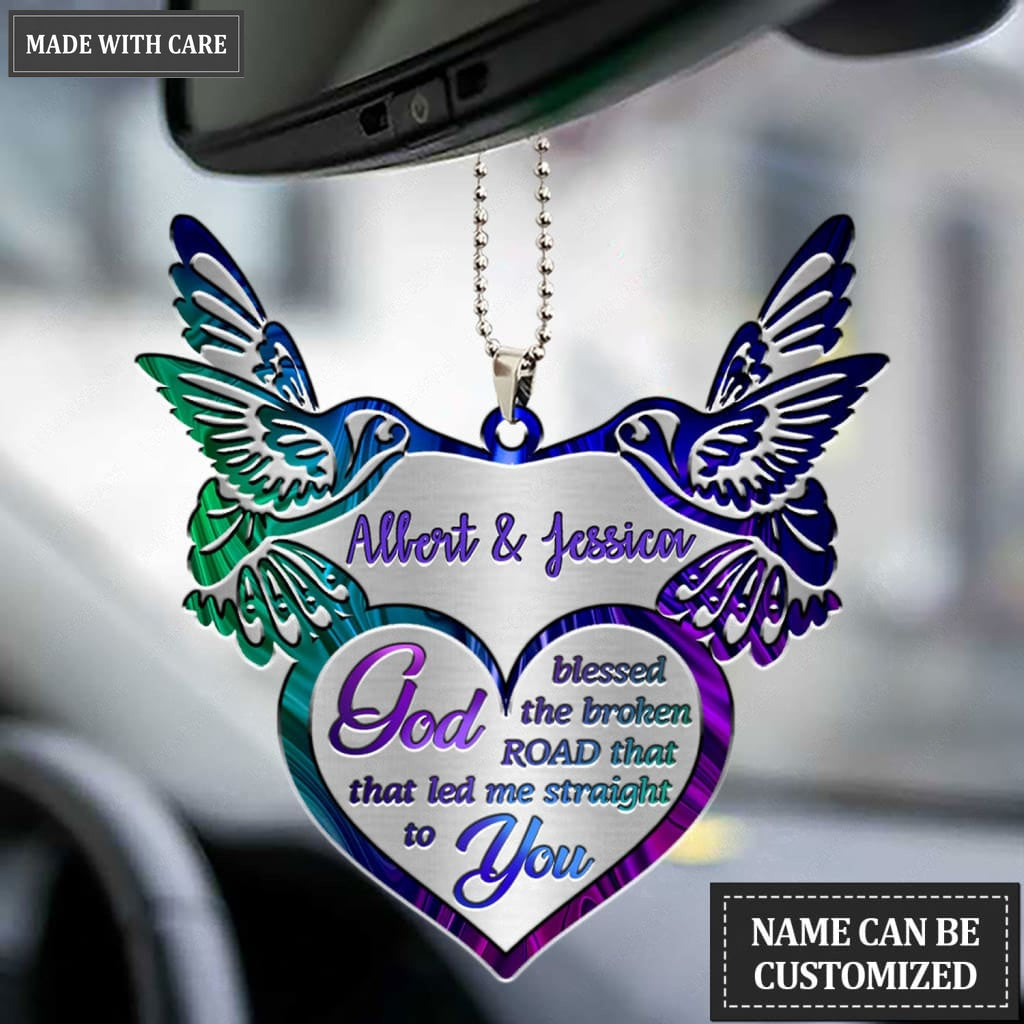 Luvingrace M35 Hummingbird Couple God Blessed Personalized Ornament