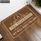 Luvingrace L137 Vintage Monogram Collection As For My House Personalized Doormat