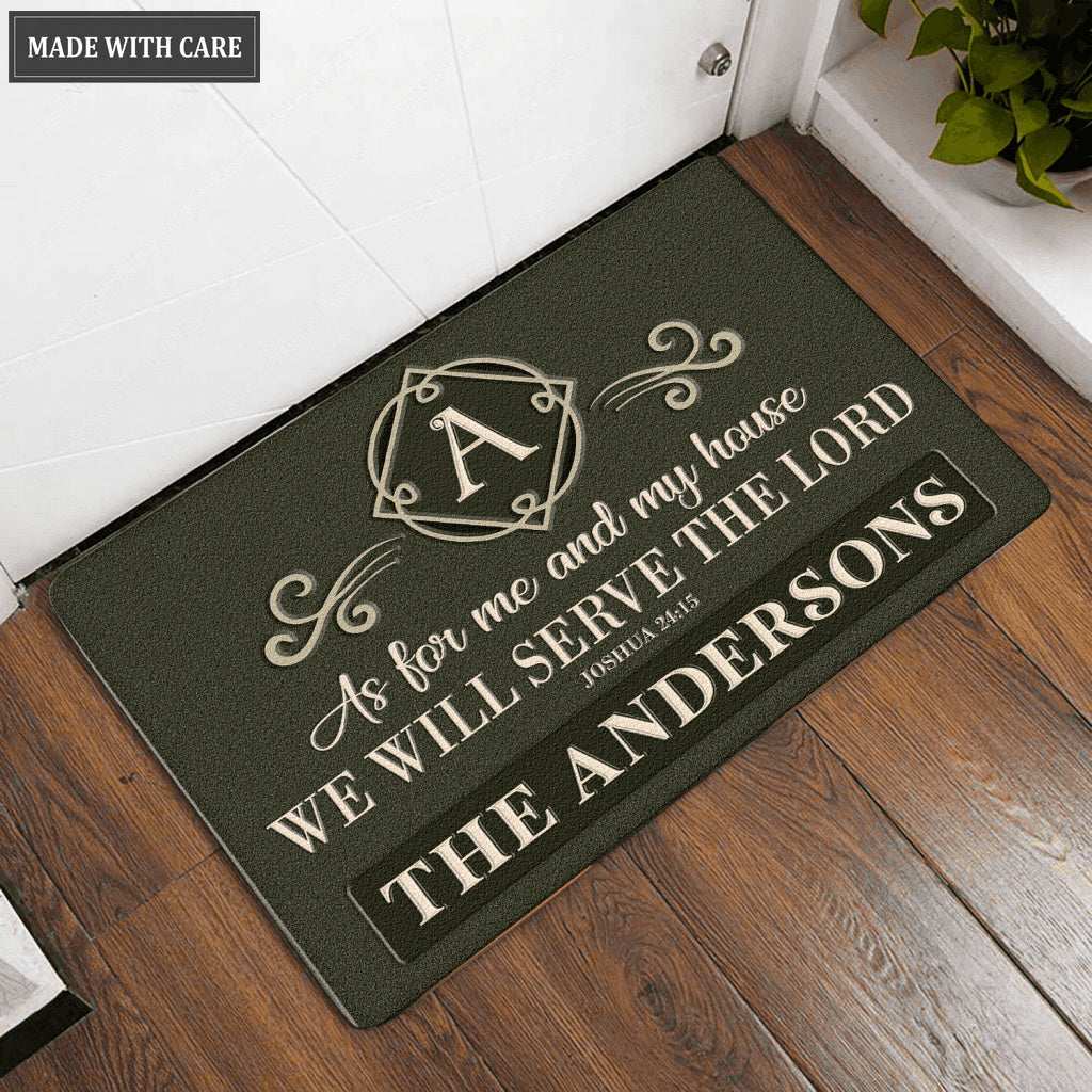 Luvingrace L138 Vintage Monogram Collection As For My House Personalized Doormat