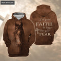 Horse Love Jesus Let Your Faith Be Bigger Than Your Fear Hoodie