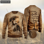 Jesus Christ Love Horse Let Your Faith Be Bigger Than Your Fear Wool Sweatshirt