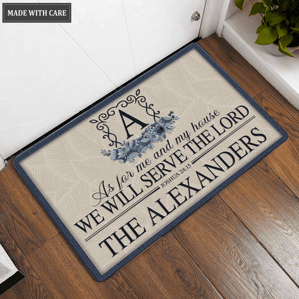 Luvingrace L140 Floral Monogram Collection As For My House Personalized Doormat
