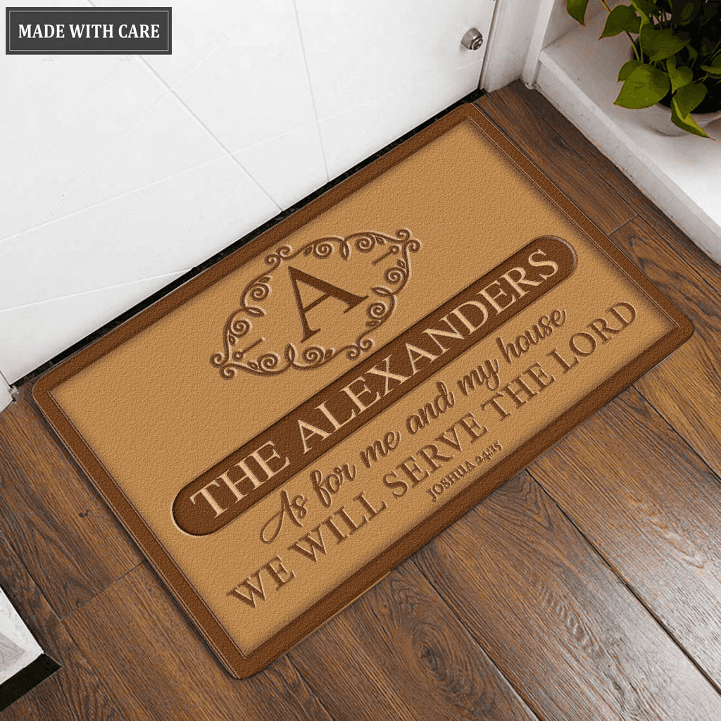 Luvingrace L142 Vintage Monogram Collection As For My House Personalized Doormat