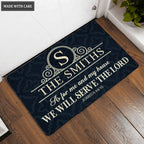 Luvingrace L143 Vintage Monogram Collection As For My House Personalized Doormat