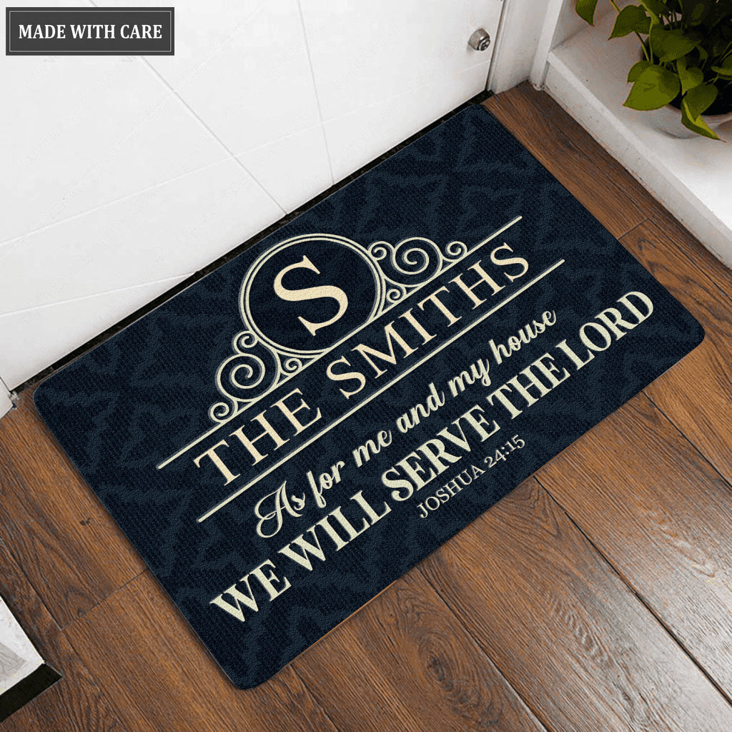 Luvingrace L143 Vintage Monogram Collection As For My House Personalized Doormat