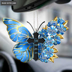 Blue Butterfly And Cross God Says you Are Ornament