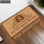 Luvingrace L145 Vintage Monogram Collection As For My House Personalized Doormat
