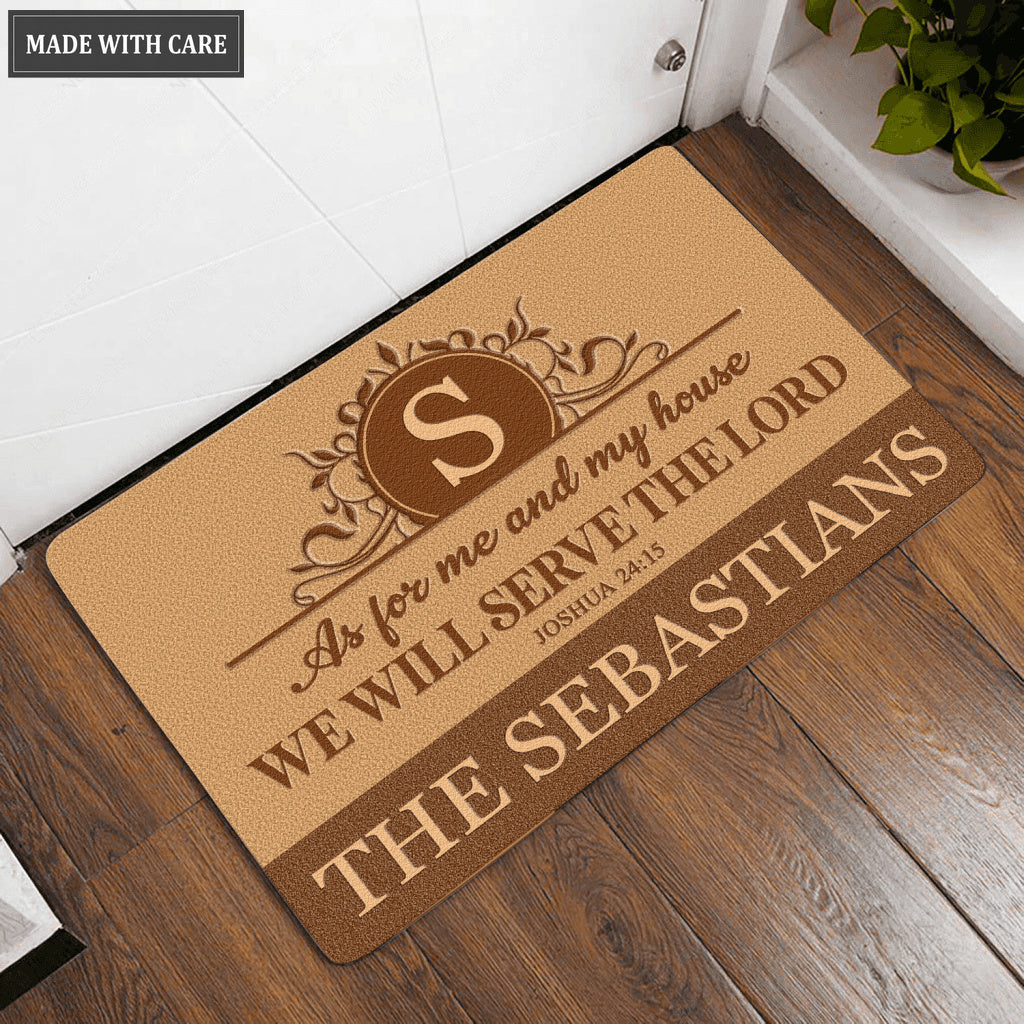 Luvingrace L145 Vintage Monogram Collection As For My House Personalized Doormat