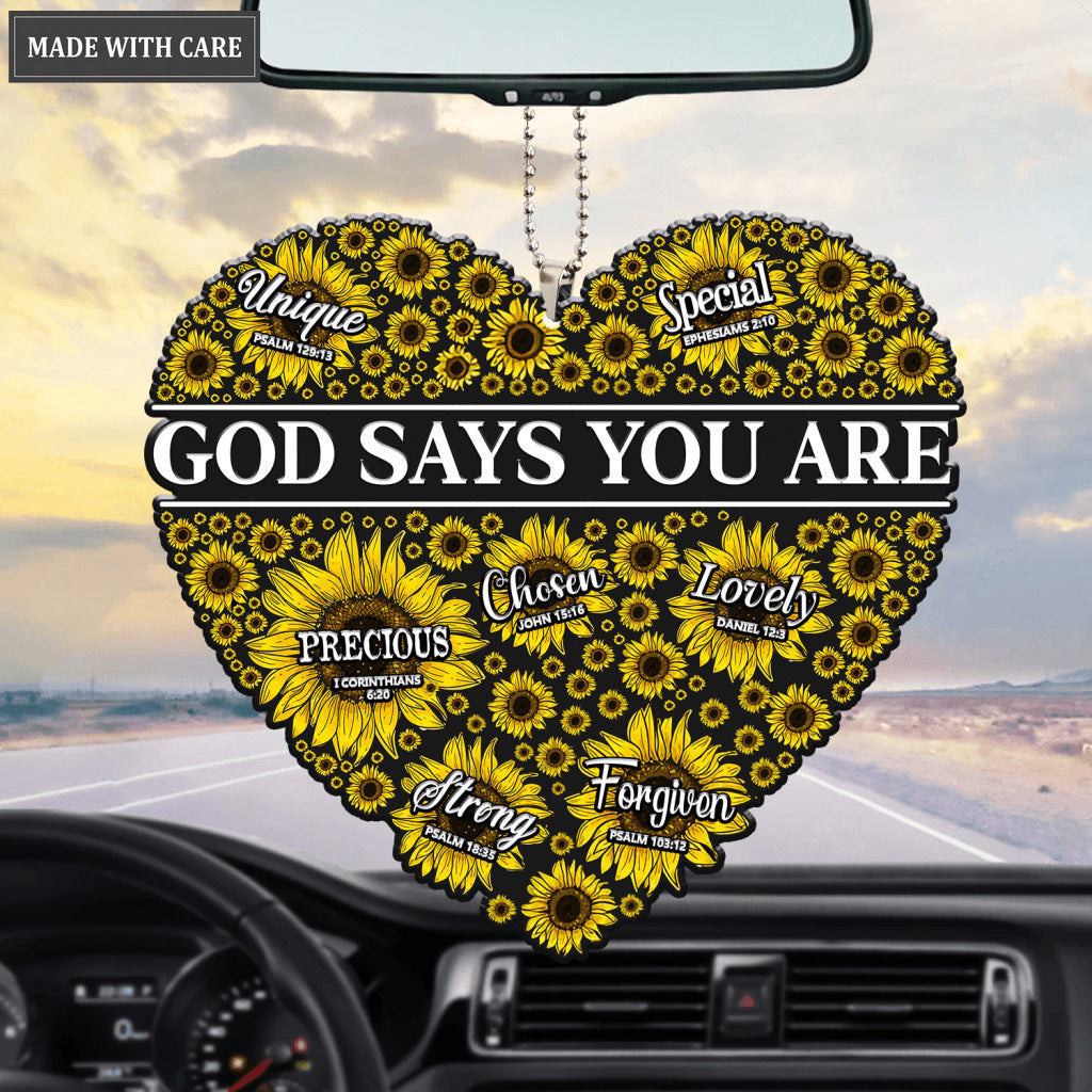 Sunflower Heart God Says you Are Ornament