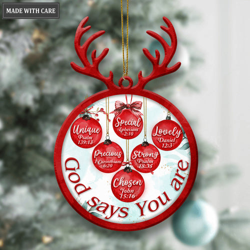 Christmas Deer Antlers God Says You Are Ornament