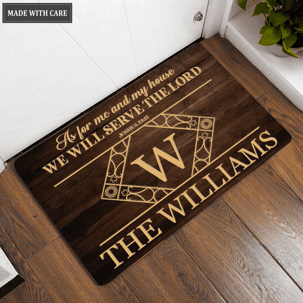 Luvingrace L150 Vintage Monogram Collection As For My House Personalized Doormat