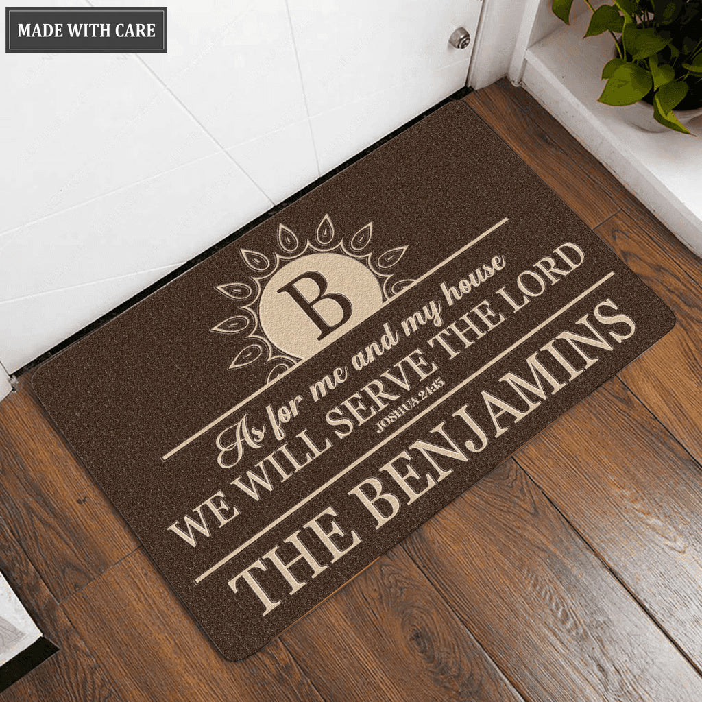 Luvingrace L152 Vintage Monogram Collection As For My House Personalized Doormat