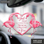 Flamingo Couple God Blessed Personalized Ornament