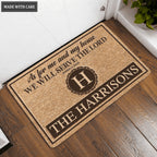 Luvingrace L153 Vintage Monogram Collection As For My House Personalized Doormat
