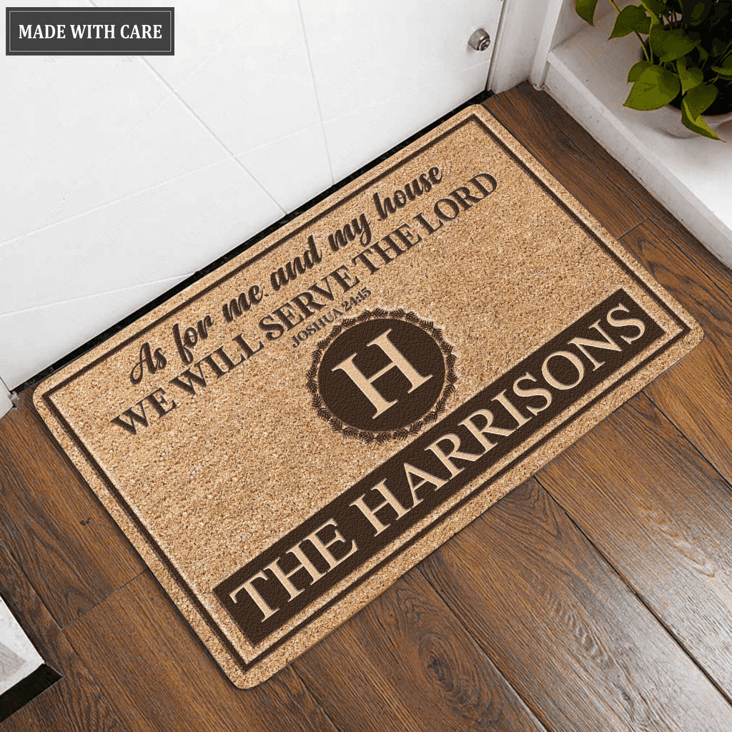 Luvingrace L153 Vintage Monogram Collection As For My House Personalized Doormat