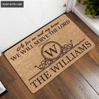 Luvingrace L154 Vintage Monogram Collection As For My House Personalized Doormat