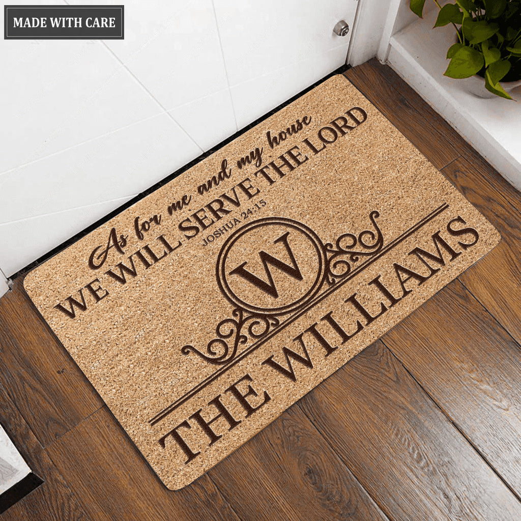 Luvingrace L154 Vintage Monogram Collection As For My House Personalized Doormat